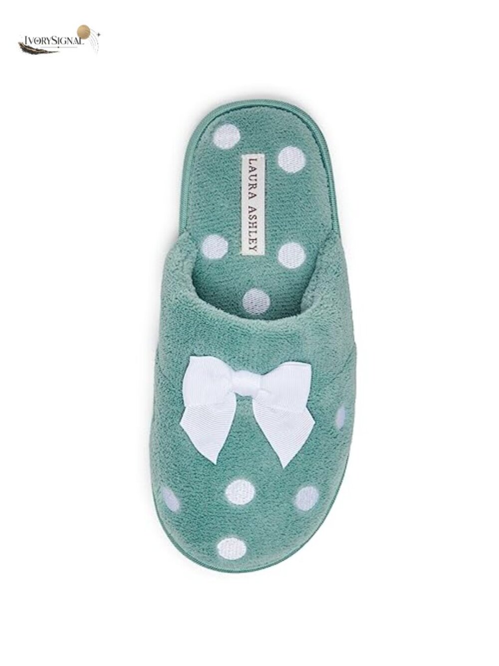 Embroidered Soft Terry Scuff Slipper with Bow